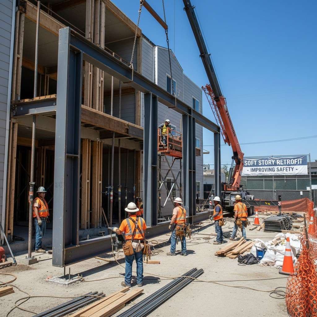 Visual of Soft Story Retrofit Process