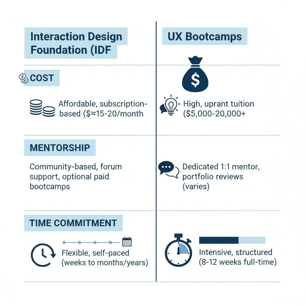 IxDF vs UX Bootcamps