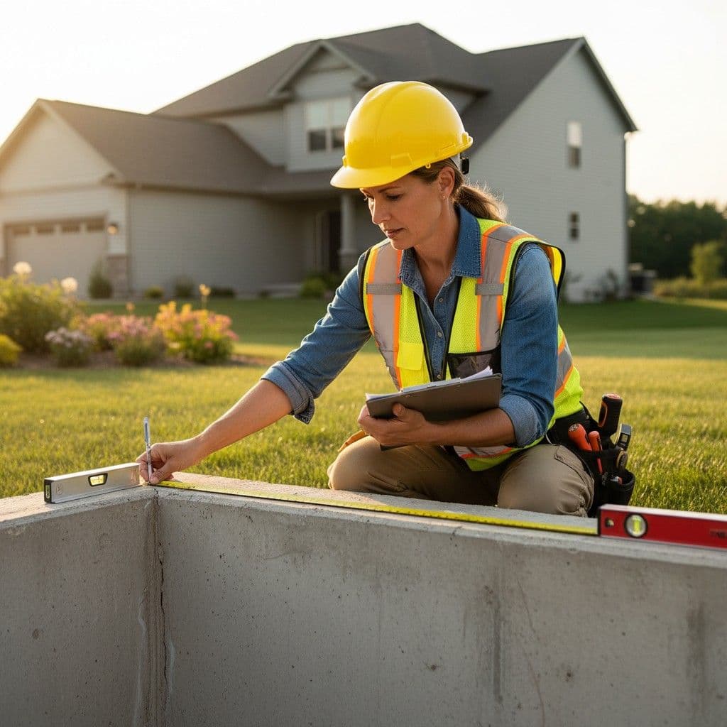 Structural Engineer Inspecting Foundation