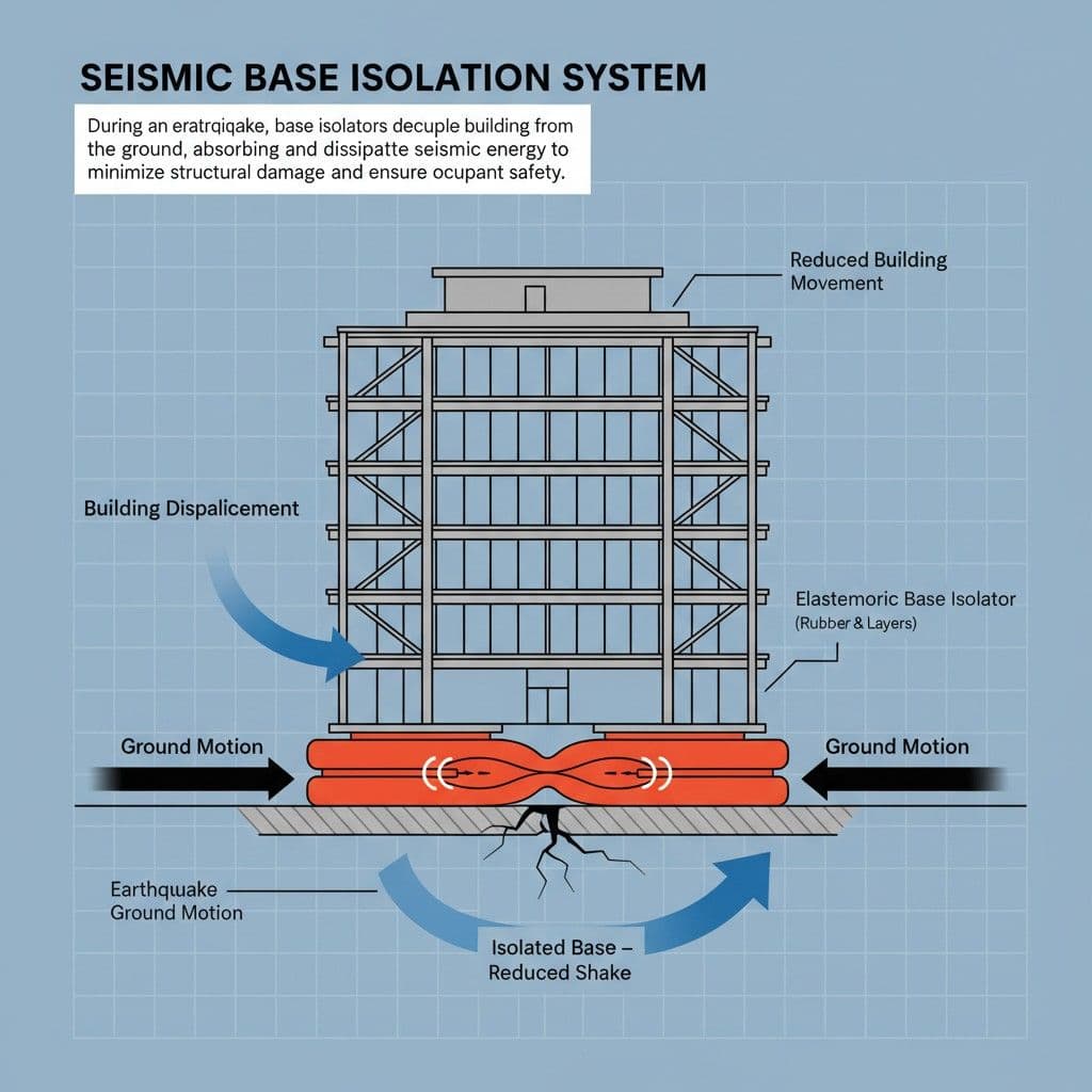 Base Isolation Illustration